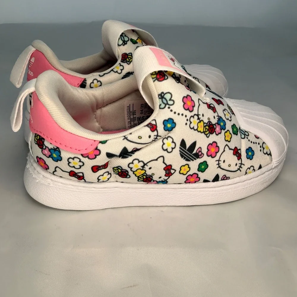 Adidas Superstar 360 Hello Kitty Toddler 7K Slip On White Pink Floral IG5668